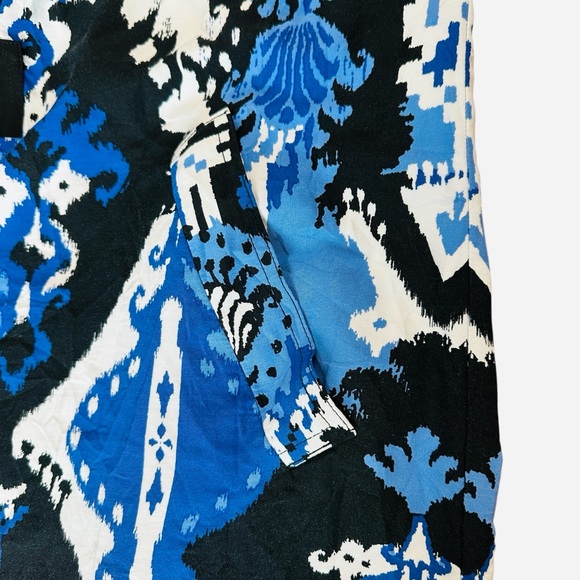 Chico’s blue white black ikat print contemporary artsy dress Size L - Picture 10 of 12